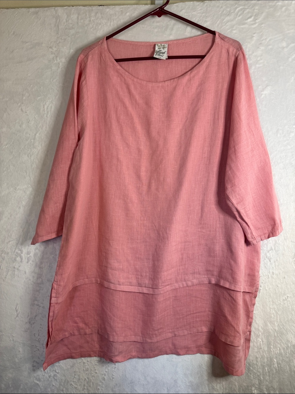 Match Point Pink Linen Blend Women’s Tunic Top Large